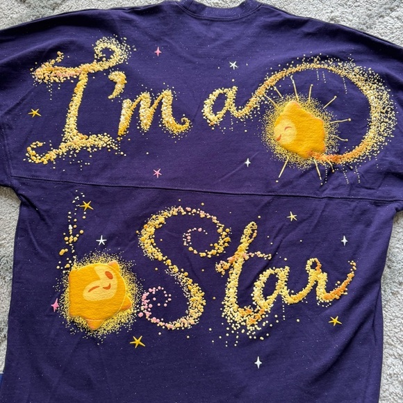 Disney Spirit Jersey wish movie purple yellow gold  crewneck XS - Picture 6 of 11